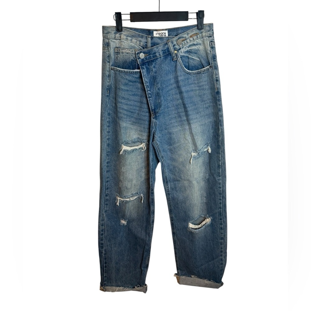 Insane Gene Pinch Waist Distressed Boyfriend Jeans